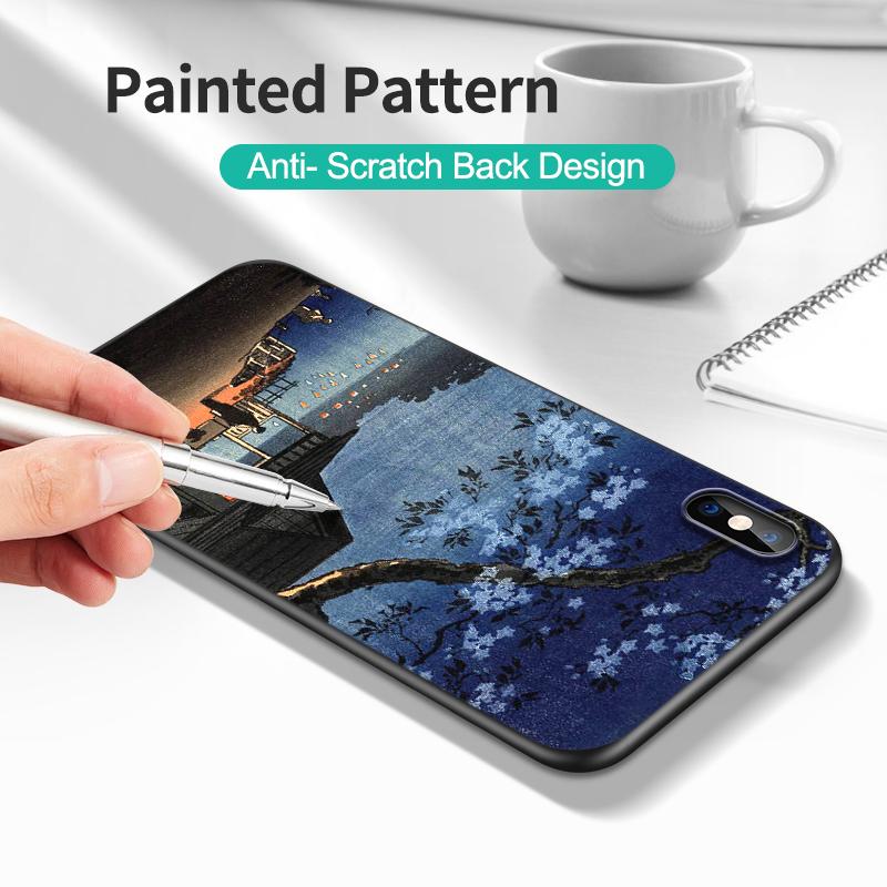 Black Tpu Case For Realme 7i 8i 9 Pro Plus 9i C12 GT Neo2 Narzo 20 30A 50A 50i Retro Tokyo Japanese Art