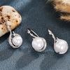 Huitan Aesthetic Imitation Pearl Pendant Necklace Earrings for Women Wedding Bridal Engagement Elegant Fresh Jewelry Set GiftGood Product