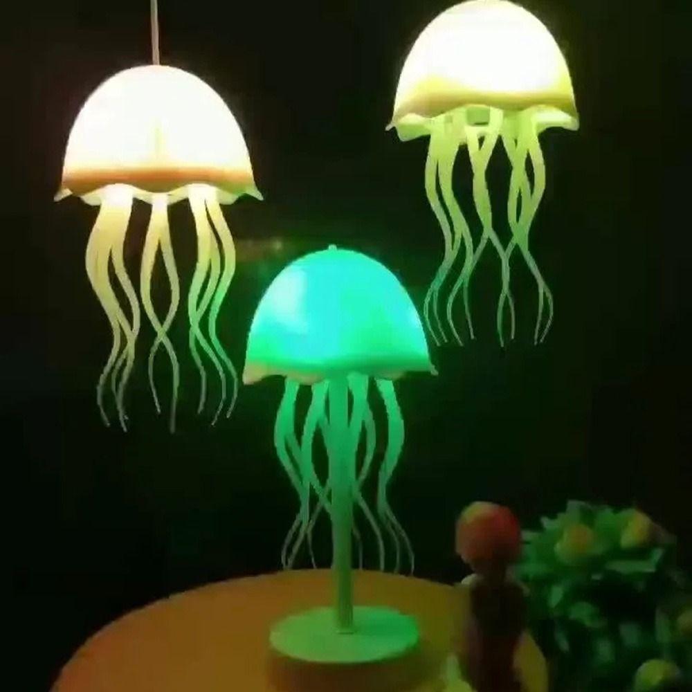 Warm/RGB Light Dynamic LED Night Light Cartoon Jellyfish Table Lamp  Outdoor