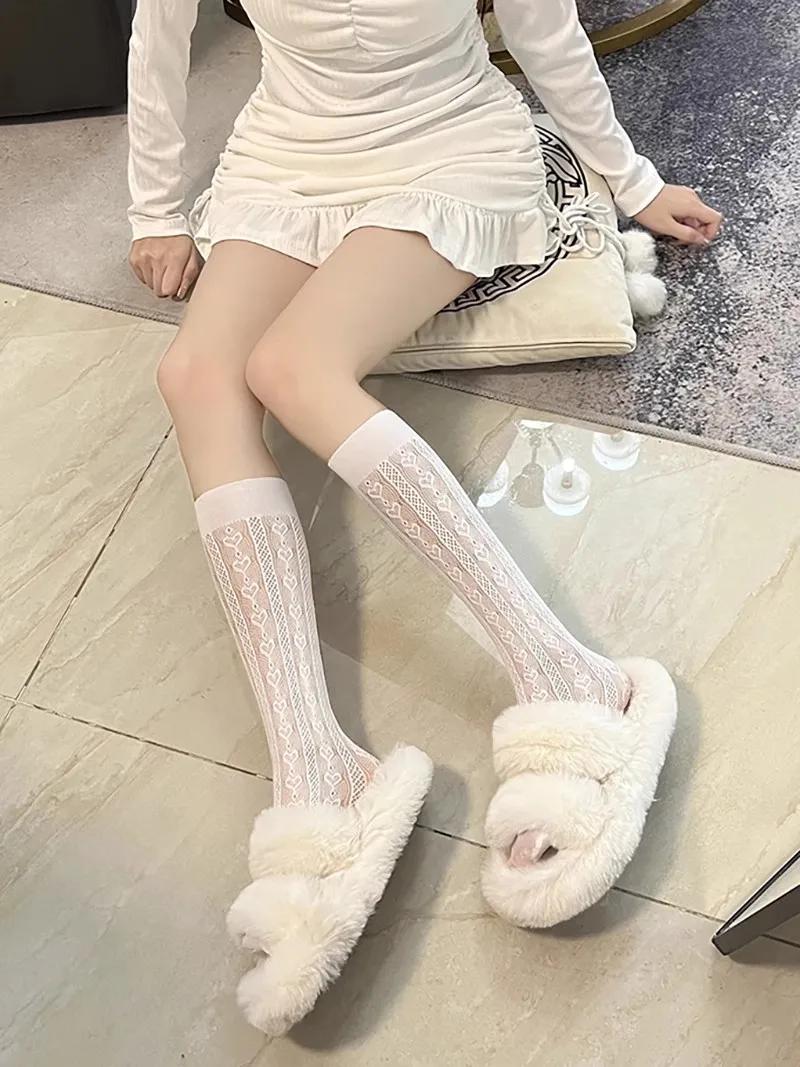 Korean Sweet Socks for women Summer Japanese Cute Ruffle Hollow Out Cotton Lace Lolita Style Princess Socks High Quality Socks