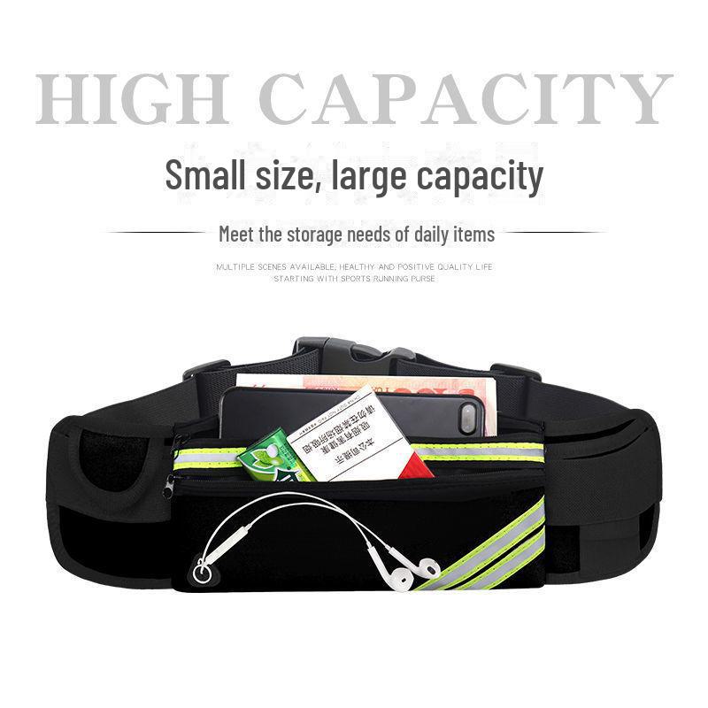 Ultra-Thin Waterproof Unisex Running Waist Bag - Multifunctional Sports Bag for Outdoor Marathons with Phone and Bottle Holder.
