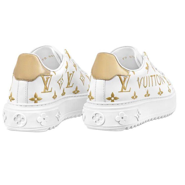 Louis Vuitton Time Out Sneakers 'White With Gold Monogram' Women's 1AAVVQ