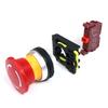 30mm LA36M Emergency Stop Push Button Switch Latching Self Locked Plastic Mushroom E-Stop Switch with Red LED Light 220v 12v 24v(Without