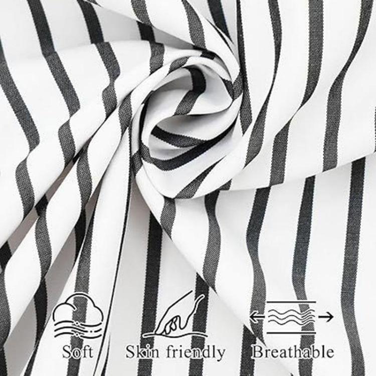 Ladies Casual Spring Top Striped Summer Elegant Shirt Sleeve