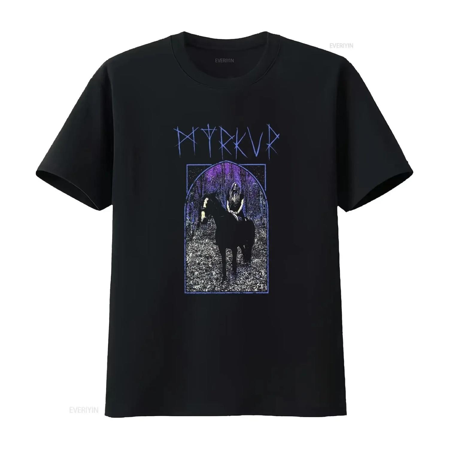 

myrkur juniper T Shirt vintage Washed homme Stylish Unisex graphic designer clothes streetwear fashion Slightly Breathable XXXXXL чорний