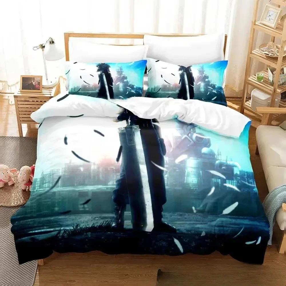3D Print Game Crisis Core Final Fantasy Vii Bedding Set Boys Girls Twin Queen King Size Duvet Cover Pillowcase Bed Boys Adult