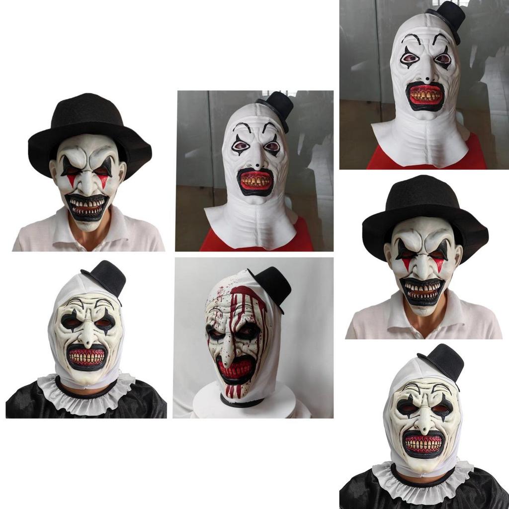 Terrifier Clown Latex Mask Halloween Party Costume Accessory For Cosplay And Themed Events