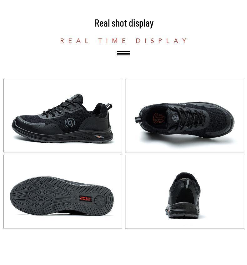 Men's Anti-Smash Breathable Safety Shoes - Wear-Resistant PU Sole, Comfortable Mesh Labor Protection Footwear