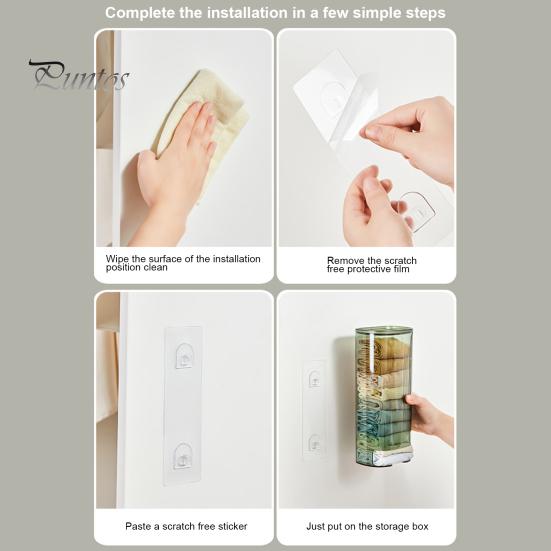 Wall Mount Storage Box Large Capacity Clear Visible Hollow Bottom Dustproof Multifunctional Socks Briefs Panties Underwear Organizer Holder Container