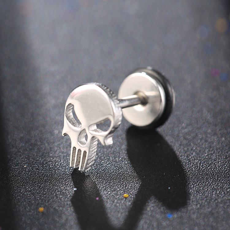 

Серьги-черные черепа из нержавеющей стали унисекс - невыцветающий титановый аксессуар