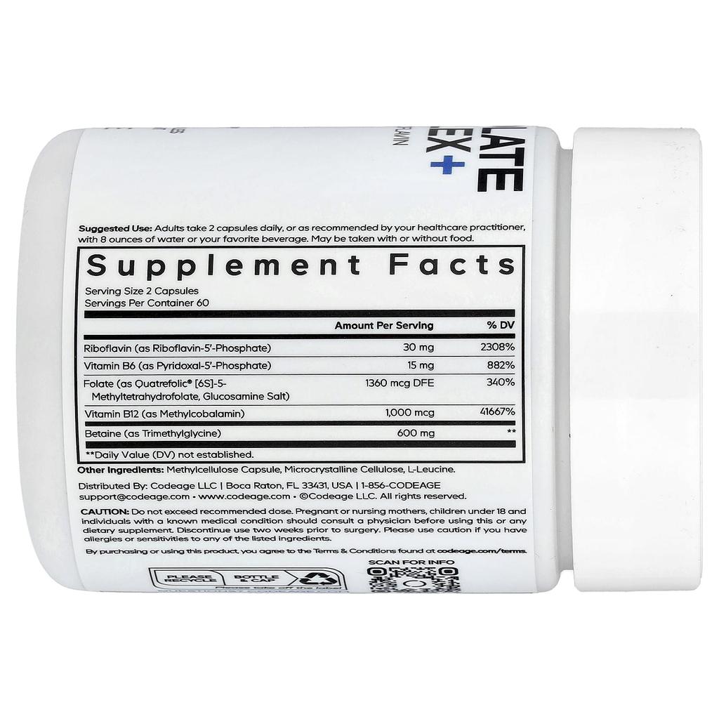 Methylfolate B Complex+, 120 Veggie Capsules