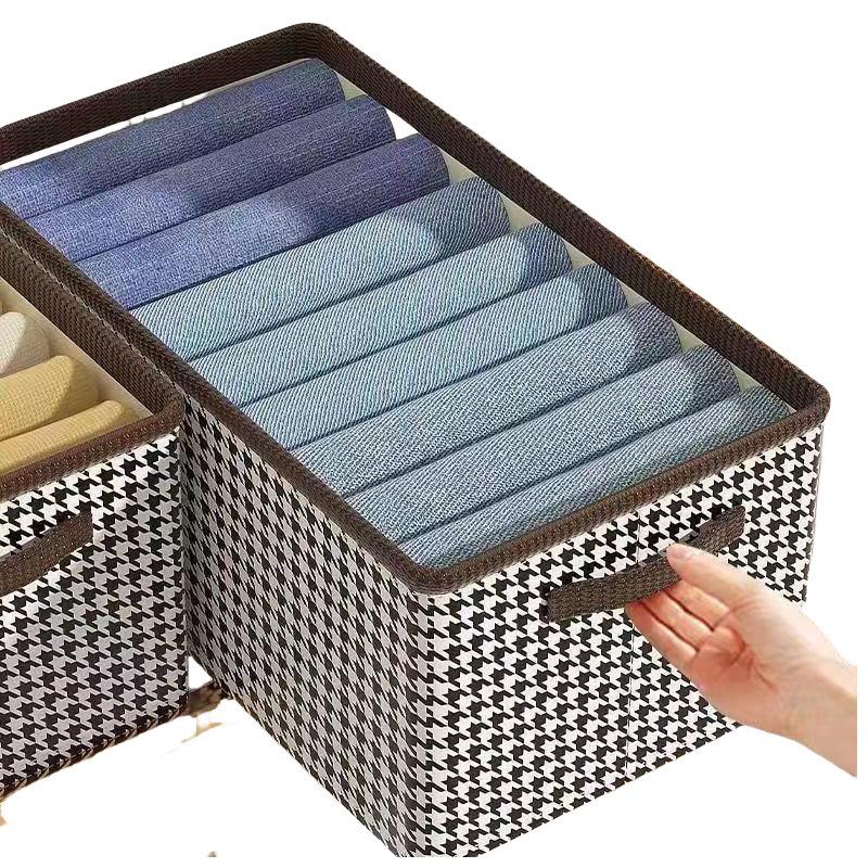 

Многослойный ящик для хранения в клетку «гусиная лапка» для одежды и игрушек