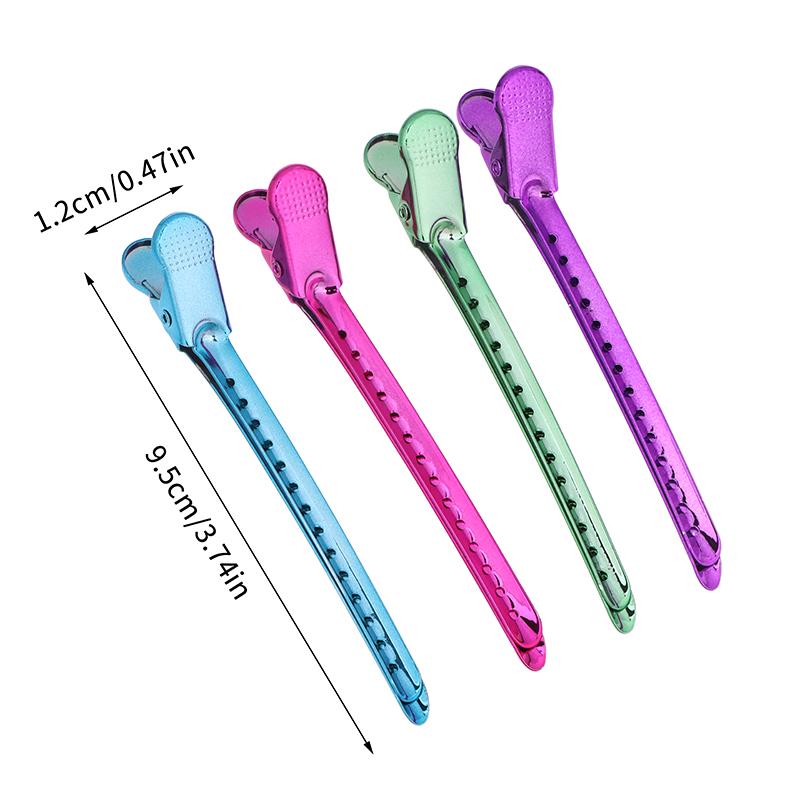 סט 12 קליפסים לשיער חבילה קליפס ברווז קליפס שיער מתכתי קליפס למספרה קליפס קבוע לכלי עיצוב לסלון ולבית