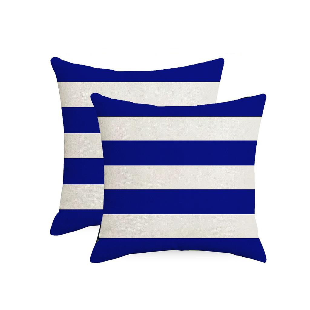Home Geometric Stripes Graphic Simple Outdoor Waterproof Linen Pillowcase Sofa Chair Cushion