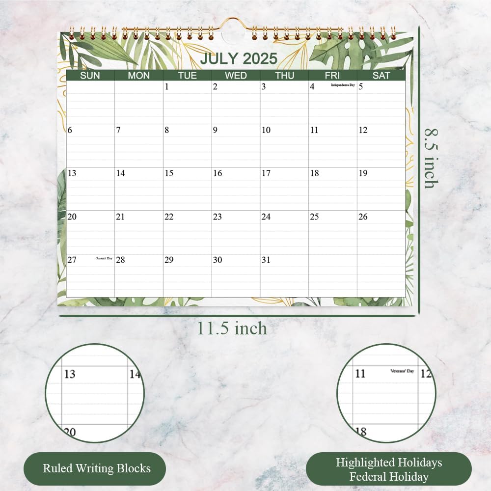 Calendar 2025-2026 - Wall Calendar from October 2025 to December 2026, 15 Months Calendar with Thick Paper for Planning at Home or Office, 8.5" x