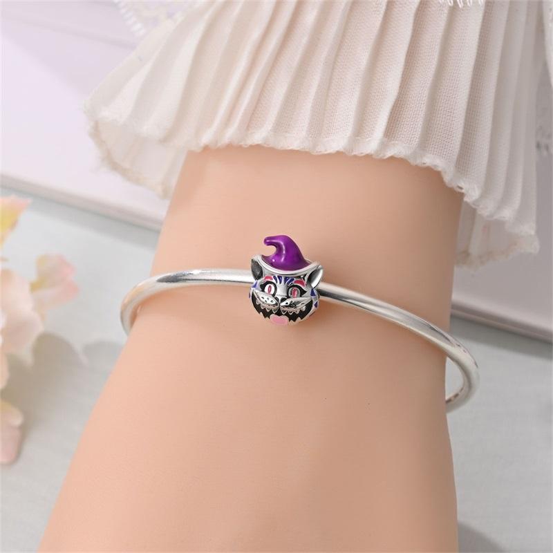 Magical Animals Copper Cute Naughty Rabbit Cat Charms Luminous Beads Fit For The Brand'S Diy Bracelet Women Jewelry Gifts
