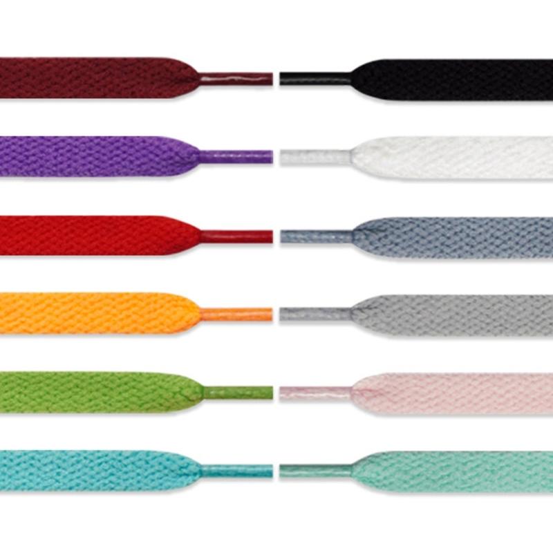 1 Pair 8mm Wide Flat Shoelaces Polyester Replacement Multicolor Shoes Strings For Trainers Sneakers And Casual Shoes