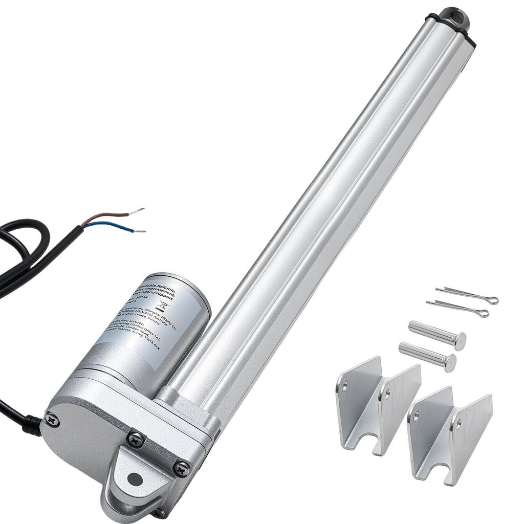VEVOR 12V Linear Actuator, 304.8mm Stroke IP65 Waterproof Linear Actuator, 3000N 5mm/s Motion Actuators with Mounting Bracket for Solar Trackers