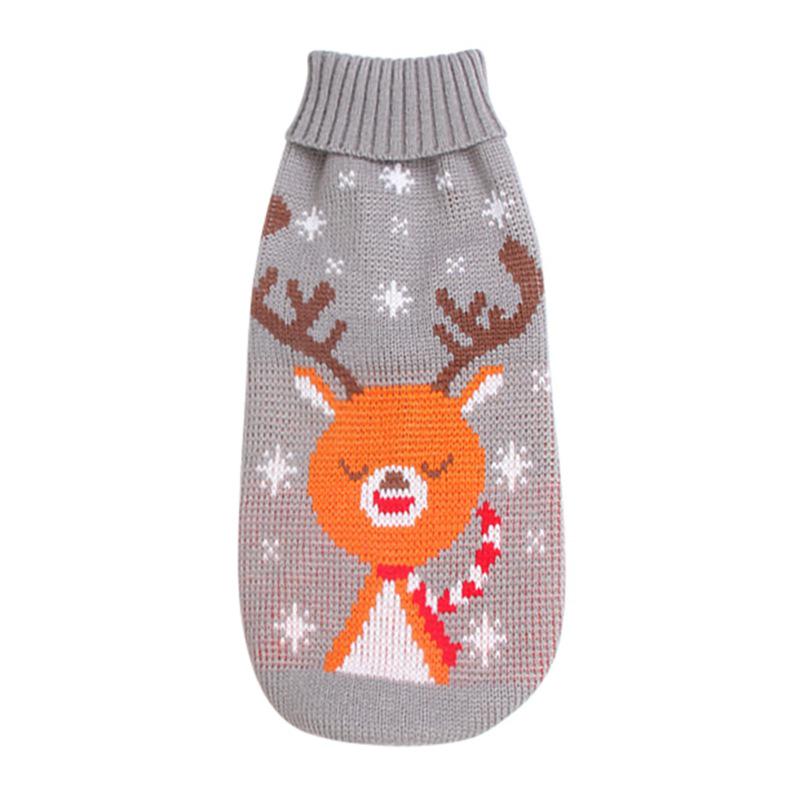 Festive Reindeer & Snowflake High Neck Sweater for Dogs & Cats