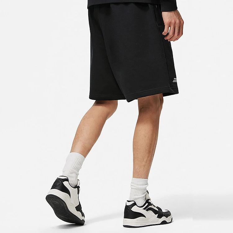 Li-Ning X OG_Slick Collaborative Skateboard Series Letter Print Drawstring Loose Casual Shorts Men Bottoms Black AKST459-1
