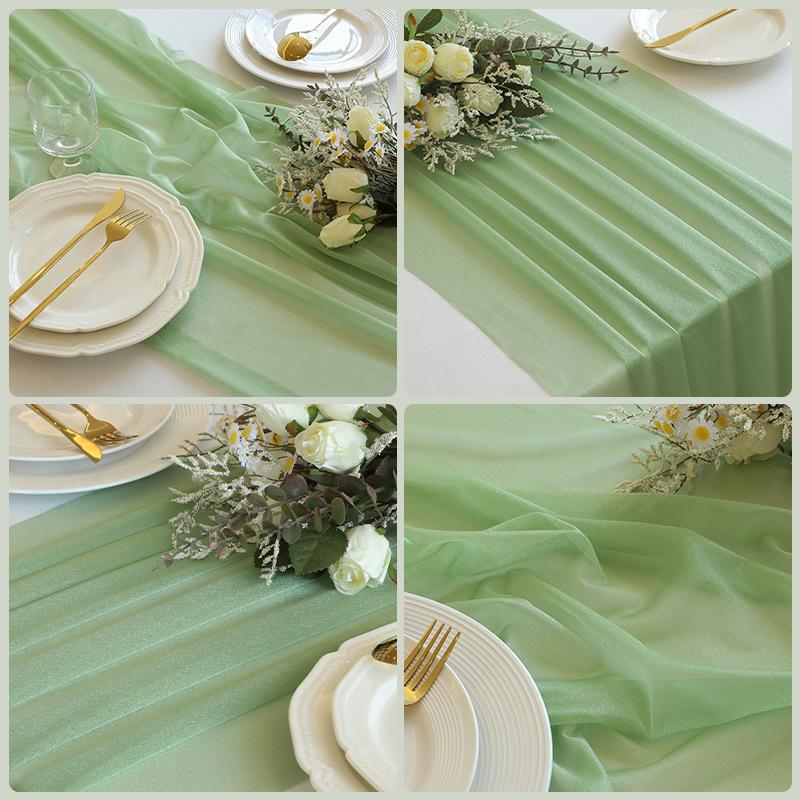 1/5 Pack Chiffon Table Runner Easter Spring Boho Rustic 75x300CM Wedding Centerpiece Runner Decor Sheer Bridal Shower Birthday Party Decorations
