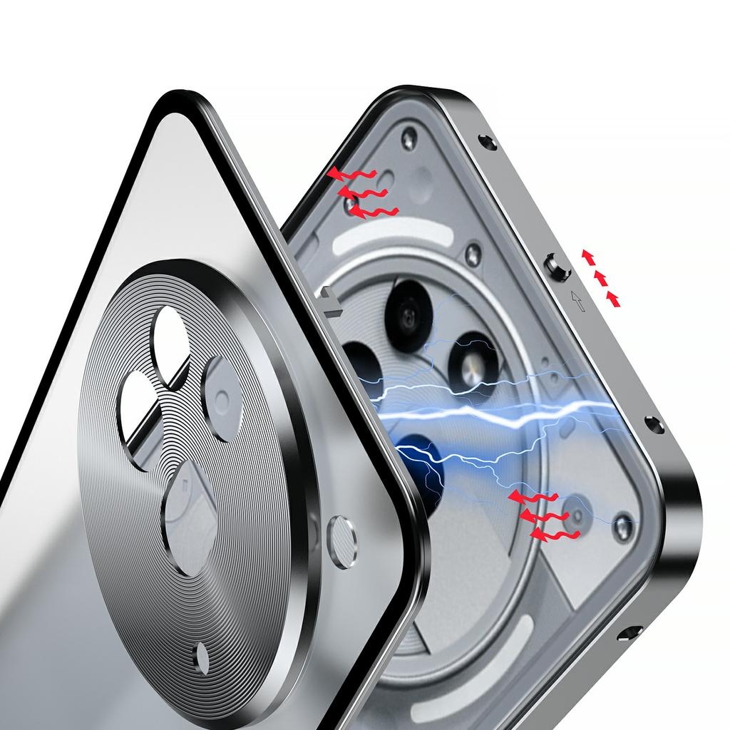 For Nothing Phone (3a) Pro Matte Case Aluminium Alloy+PC Phone Cover Pop-Up Snap Lock