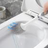 Water Spray Silicone Toilet Brush Long Handle Refillable Silicone Brush With Wall-Mounted Bathroom Cleaning Accessories