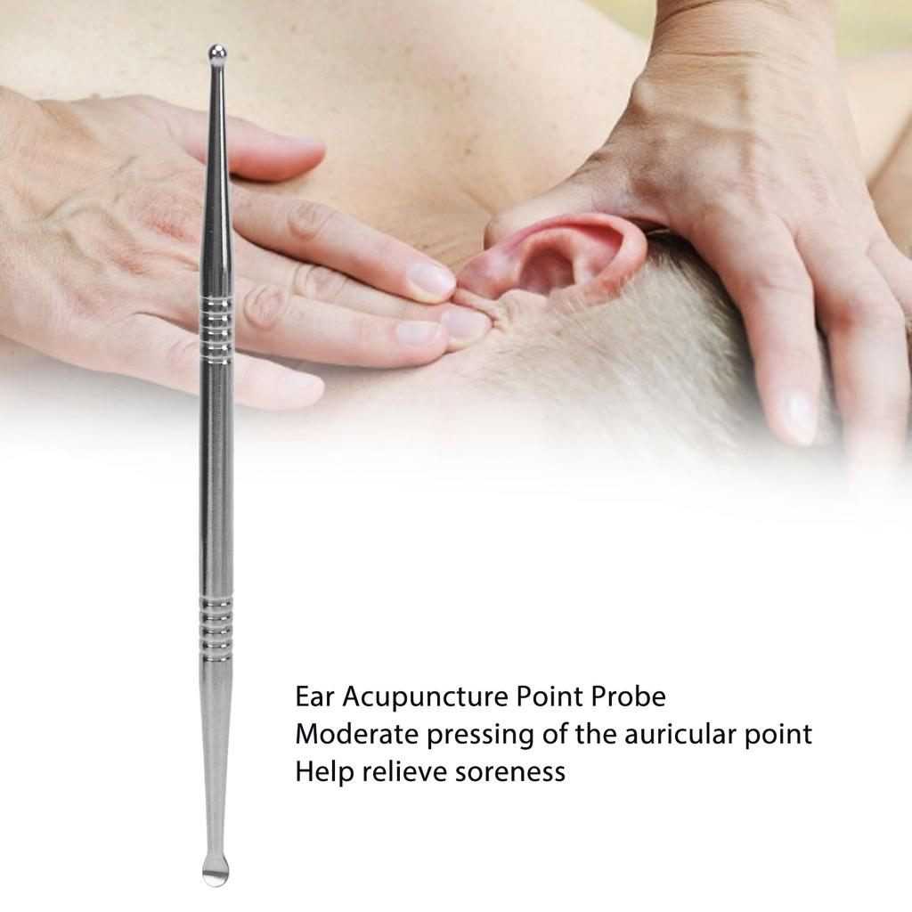 Ohrakupunkturpunktsonde Edelstahl Ergonomisches doppelseitiges Ohrdruckpunkt-Massagewerkzeug