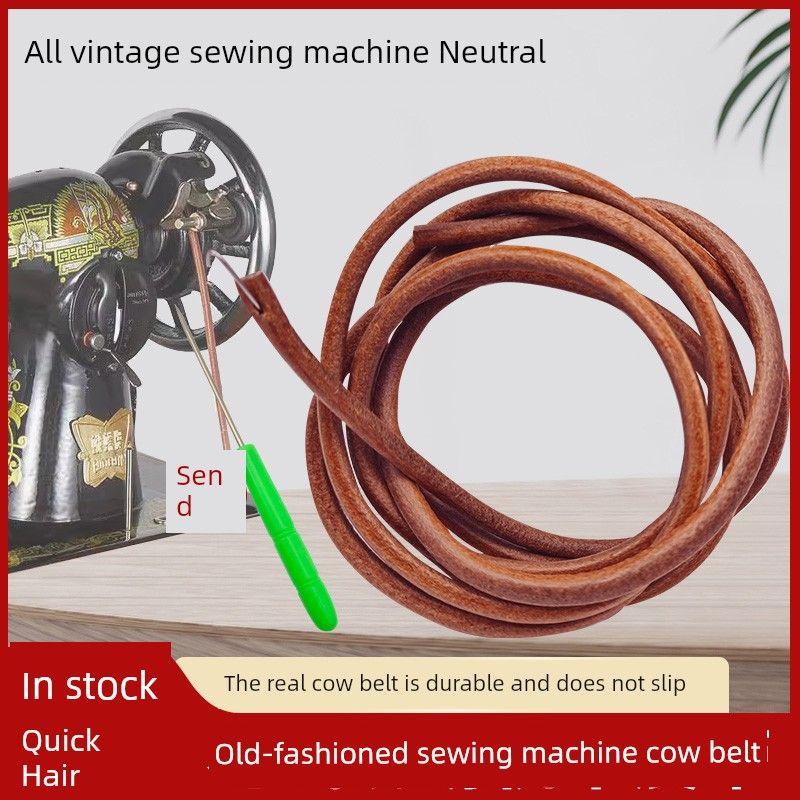 

Old-Fashioned Foot Sewing Accessories Leather Belt Butterfly Standard Neutral Brand For Home Pedal Belt Old Brand Belt 1 Cowhide Belt (Awl Included)