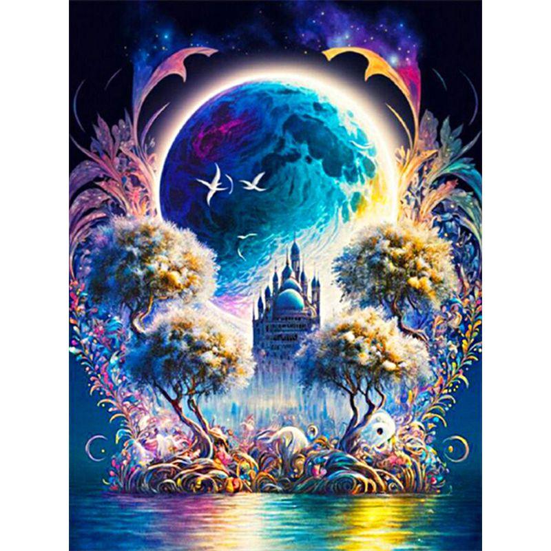 5D Diamond Painting Full Round Diamond Mosaic Fantasy House Diamond Embroidery Sale Landscape