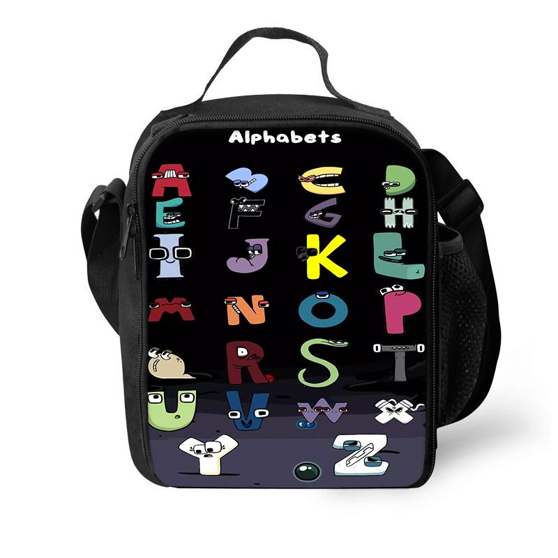 Borse Termiche per Pranzo Gioco Alphabet Lore Borsa Termica Contenitore per Pranzo Borsa Tote a Tenuta Scatola per Pranzo Borse per Conservazione Cibo