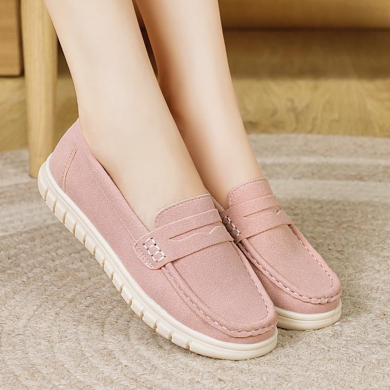 Women's Loafers Moccasins Black Pink Sneakers Casual Walking Shoes