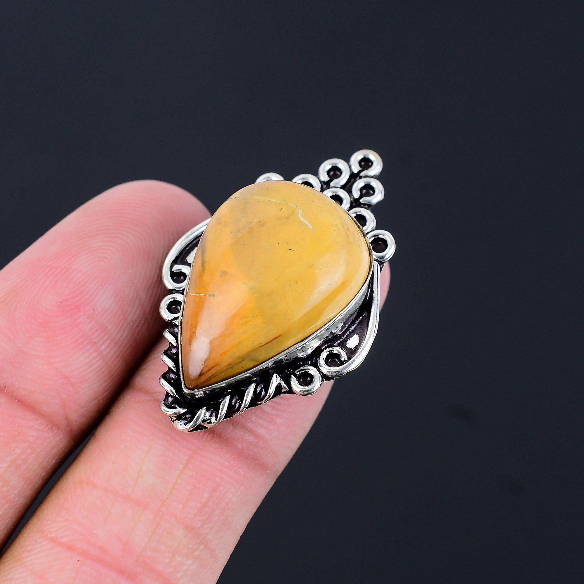 Halloween Sale 925 Sterling Silver Mookaite Stone Engagement Wedding Ring Size 6 6