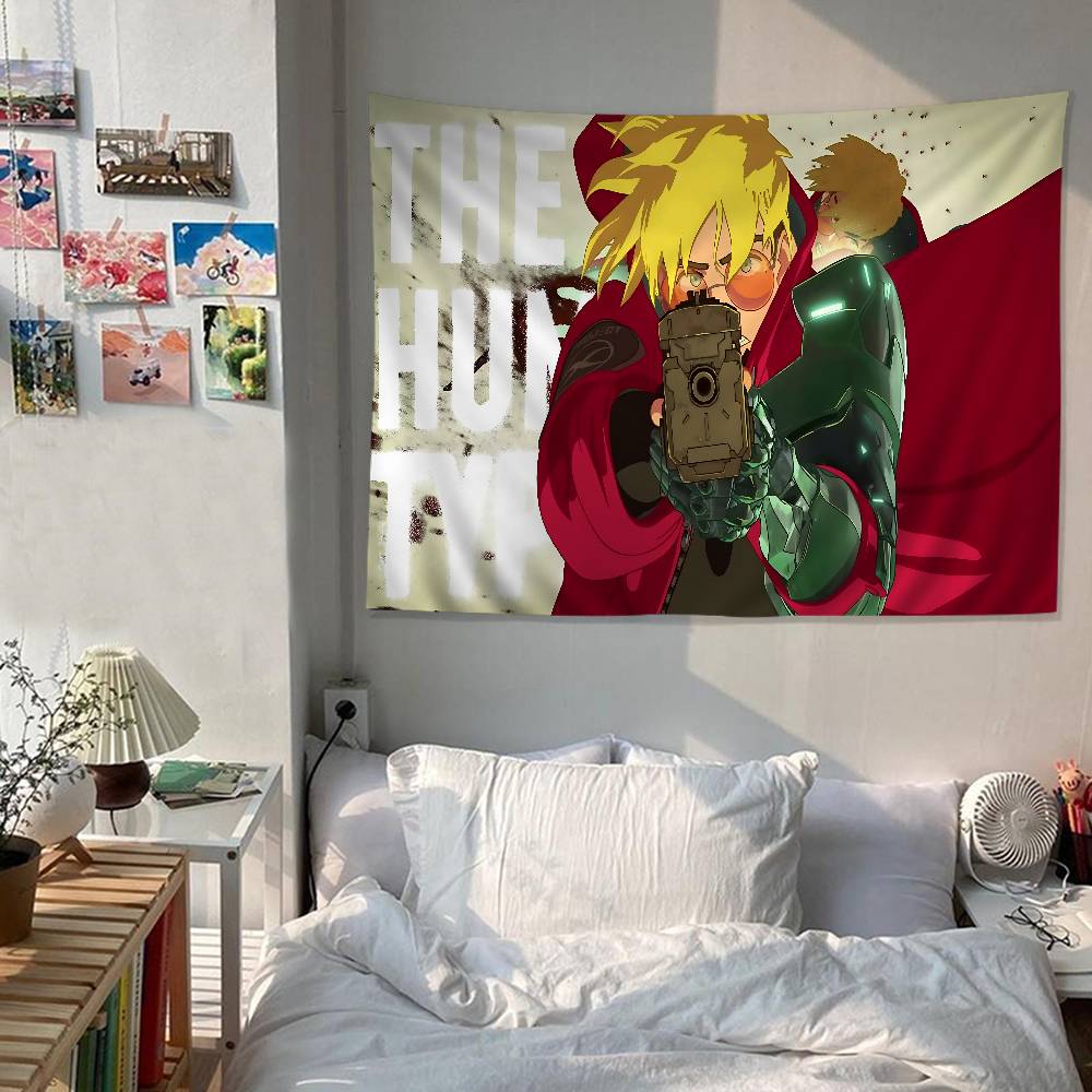 Anime Trigun Stampede Tapestry Art Printing Japanese Wall Tapestry Anime Wall Hanging Home Decor