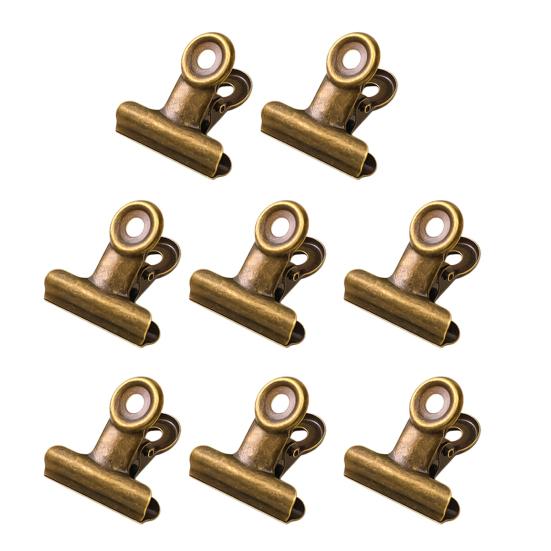 

8PCS Binder Clips Round Tail Safety Design Metal Clips Stable Clamping Force Macaron Fresh Color Clips Rust Resistant Office School Supplies бронзовий