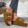 Damen Sommer Hausschuhe Römer Stil Zehenoffene Sandalen Urlaub Böhmische Schuhe für Damen Dicke Sohle Plateau Flache Pantoletten Zapatos