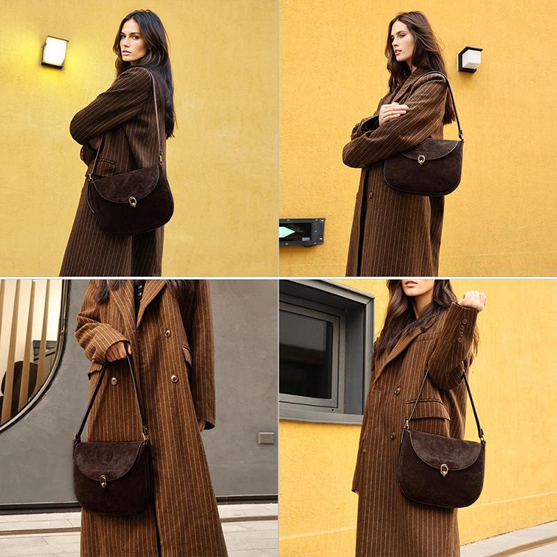 JOGUJOS Women's Genuine Leather Large Capacity Shoulder Bag - Fashionable Underarm Handbag for Commuting