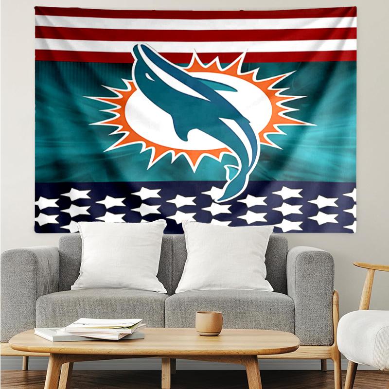 Delfine Team Logo Artwork Schnelltrocknendes Wandteppich zum Aufhängen für Schlafzimmer, Wohnzimmer, Spielzimmer, Dekor Kunstzimmer Wandteppich Feiertags- und Geburtstagsgeschenke