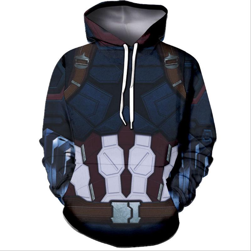 

Autumn Men s Captain America Zipper Hoodie Sweatshirt S