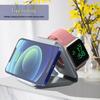 15W Magnetic Wireless Charger: Multi-functional Trio for Phones, Earphones, Watches with Smart Display