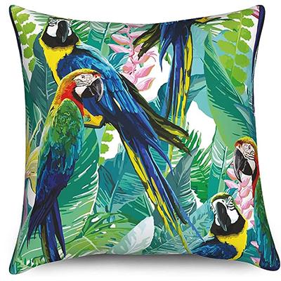 Hawaiian Pillowcase Parrot Tropical Plant Pillowcase Palm Leaf Pillowcase Cushion Cover Decorative Home Outdoor Courtyard
