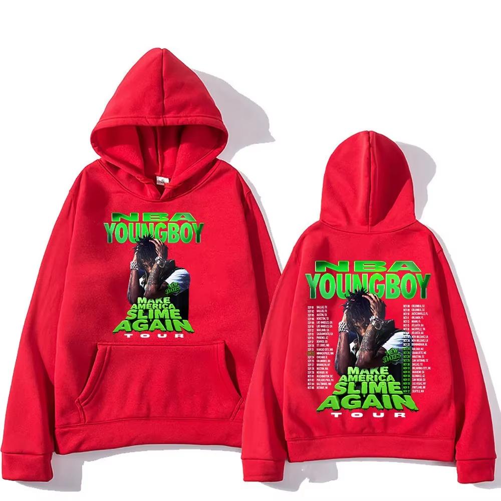 "YoungBoy Never Broke Again Tour 2025" Says Singing Handprint Hoodie Street Fashion Hoodie Men's Hip-hop High-quality Hoodie