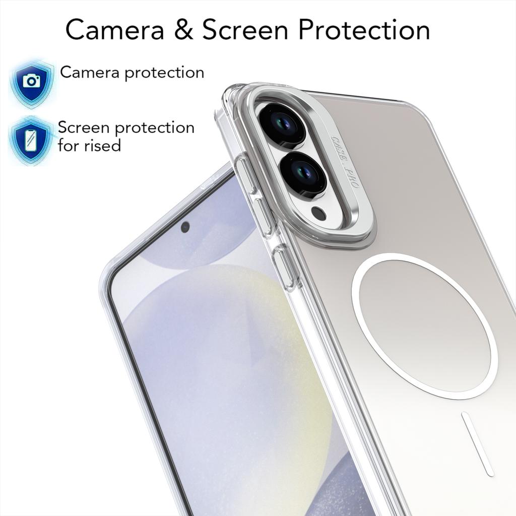 For Samsung Galaxy S25 Edge Case Compatible with MagSafe TPU+Acrylic Gradient Phone Cover with Kickstand