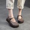 Johnature Flache Retro-Schuhe aus echtem Leder mit weicher Sohle, bequeme, leichte Pendlerschuhe für Damen