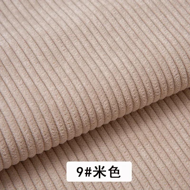 Corduroy Fabric Plain Medium Thick Strip Winter By The Meter for Clothes Bags Pant Shirts Sofa Sewing Soft Cloth Wearable Yellow