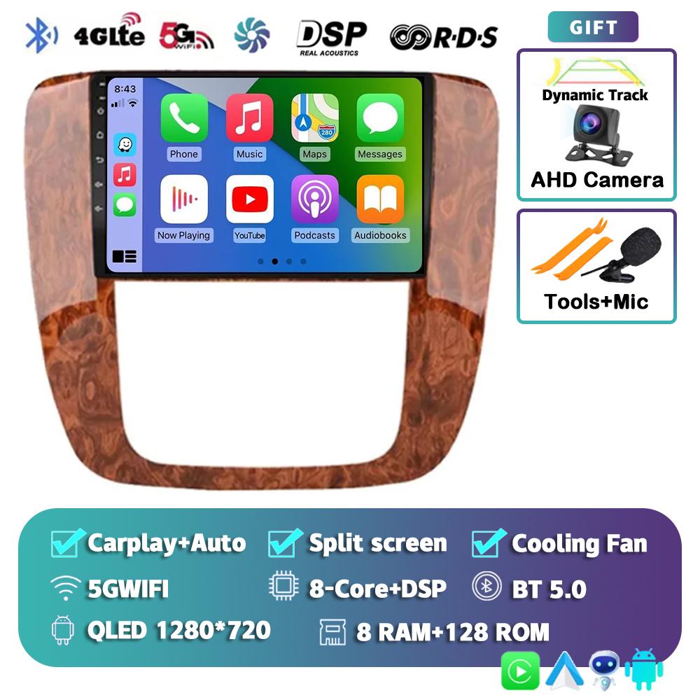 Android 14 Carplay Auto Car Radio For GMC Yukon Chevrolet Tahoe Suburban 2007 - 2012 Multimedia Player GPS Navigation Stereo DSP