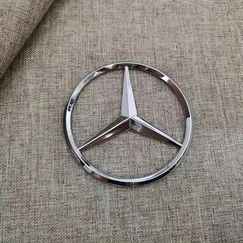 

C200 E200 For Mercedes Benz 90mm ABS Chrome Black Logo Mercedes Emblem Rear Star Badge For Mercedes Benz W203 W206 W212 X253 W16