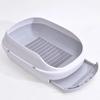 Semi-Enclosed Double-Layer Drawer Cat Litter Box, Large Grid Toilet for Active Cats, Anti-Tracking Odor Control Easy Clean