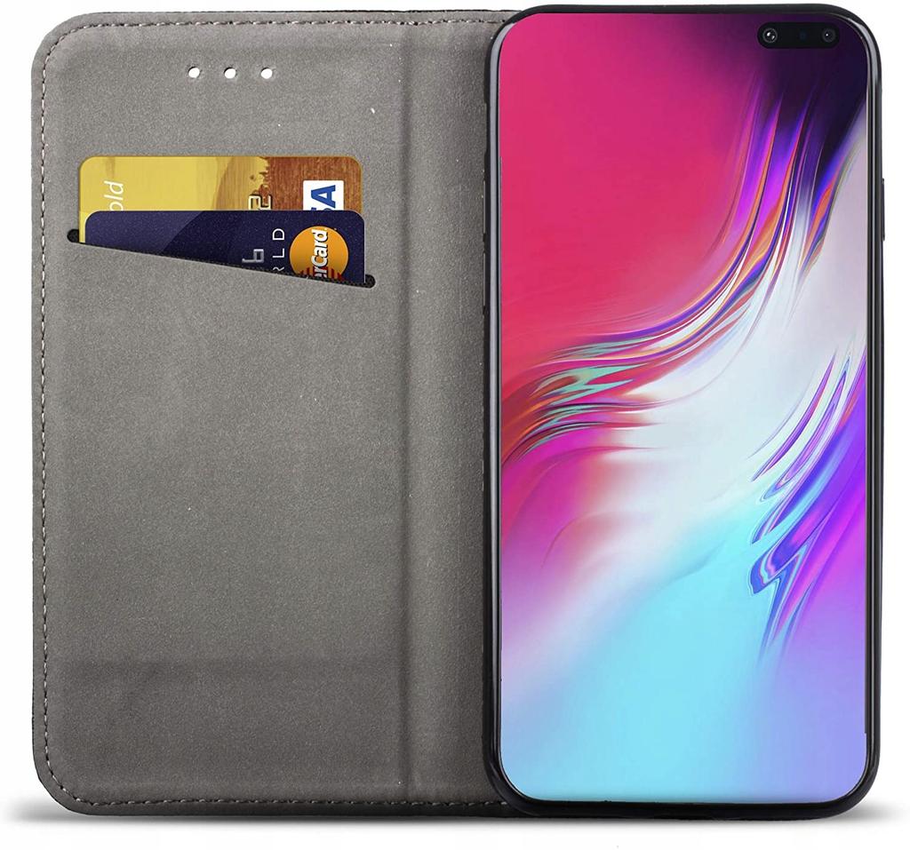 Case with a FLIP for SAMSUNG GALAXY S10E SMART BOOK MAGNET CASE BLACK + GLASS
