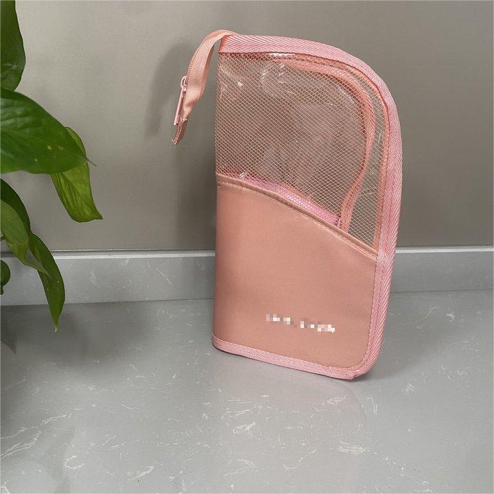 Women s Portable Makeup Brush & Eyebrow Pencil Bag - Fashionable, Multi-functional & Compact for Travel розовый